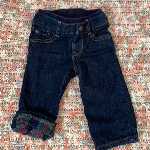 Baby Gap size 6-12 months jeans with plaid lining